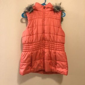 Peachy Pink Cinch Waist Hoodie Size Medium